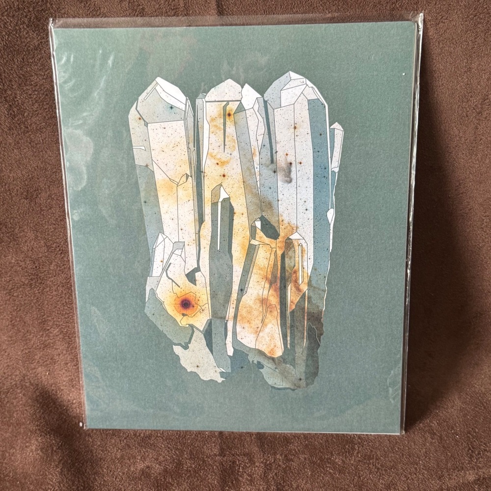 Hayley Tomlinson Crystal Cluster Art Print 8x10 Sage Green Modern Minimalist